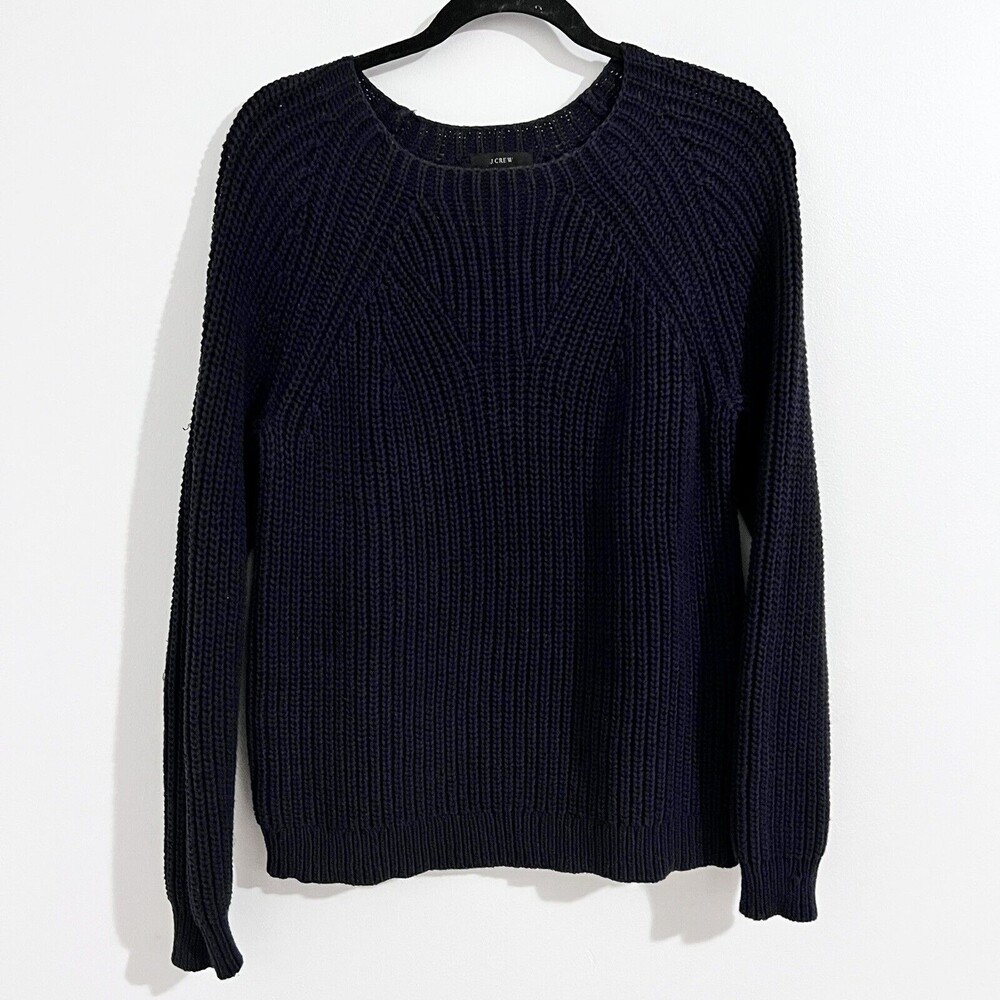 J. Crew Navy Blue Knit Sweater Size S Women Minimalist Contemporary Casual Basic